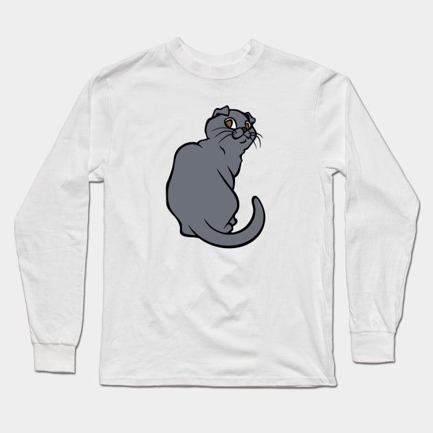 Little Gray Scottish Fold Long Sleeve T-Shirt by RJKpoyp